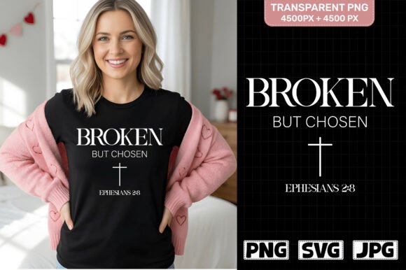 Broken but Chosen Christian Bible SVG T-Shirt Designs