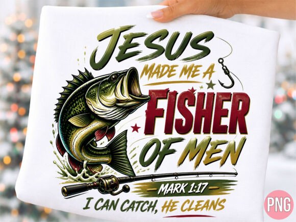 Christian Fishing Dad Fisher Men PNG T-Shirt Designs
