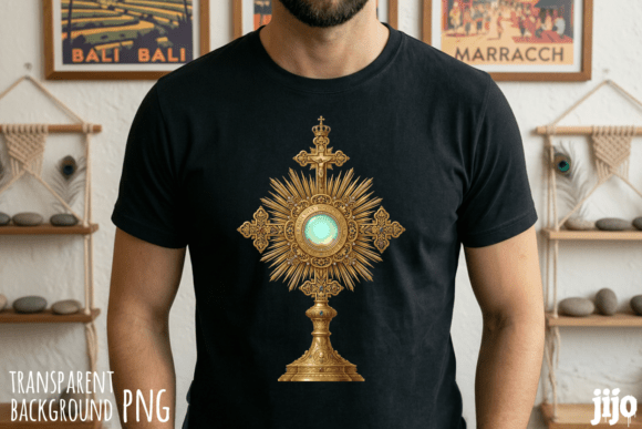 Crucifix Eucharist Monstrance T-Shirt Designs