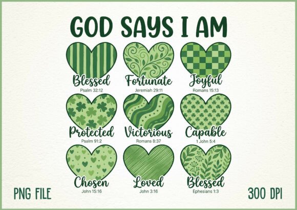 God Says I Am Christian Affirmations PNG T-Shirt Designs
