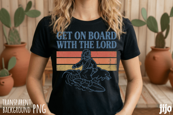 Jesus Dolphin Christian Retro PNG T-Shirt Designs