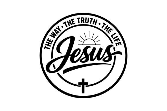 Jesus Way Truth Life Badge T-Shirt Designs