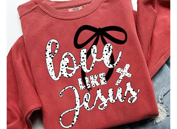 Love Like Jesus PNG: Coquette Jesus T-Shirt Designs