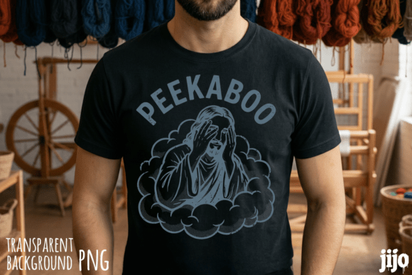 Peekaboo Jesus Clouds Christian PNG T-Shirt Designs