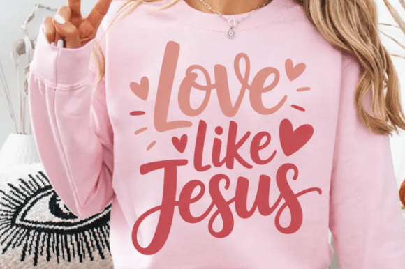 Retro Love Like Jesus Png, Coquette Heart T-Shirt Designs
